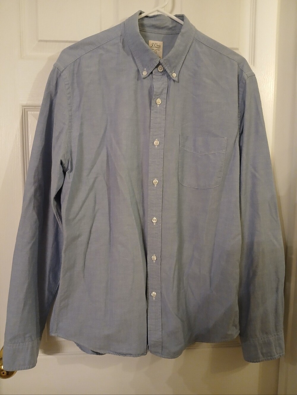 J.Crew Blue Cotton Casual Button Down Long Sleeve Shirt Slim Fit Large
